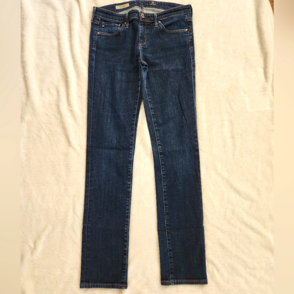 Like new! AG Adriano Goldschmeid Dark Wash Slim Straight Jeans. Size 28R.